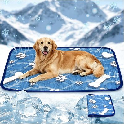 宠物降温垫 XL 100×70 cm · 猫狗通用 · 冰丝 · 蓝色