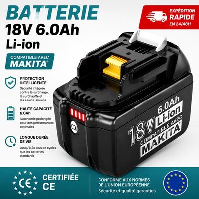 Makita BL1860/BL1850 兼容 18V 6.0Ah 锂电
