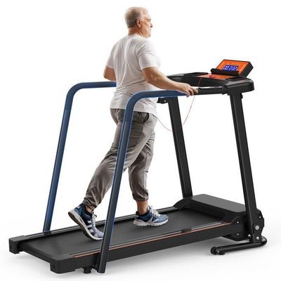 老人康复跑步机 · 可折叠长扶手 · 承重 136 kg · 慢走防摔 · 0.5–12 km/h