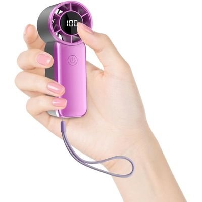 迷你便携充电风扇 · 3600 mAh · 1–100 档 · 紫灰色